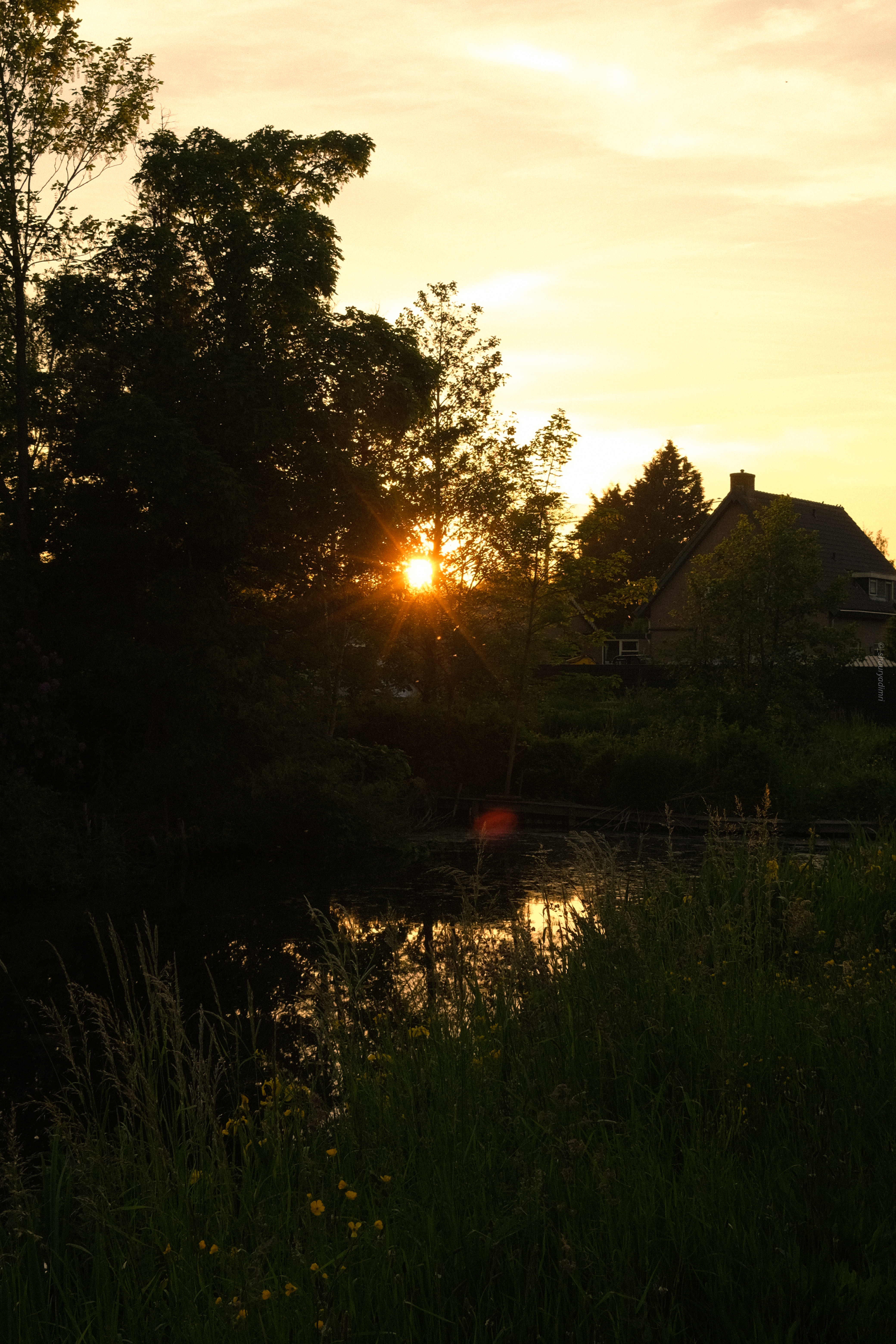 Sunset over the retreat grounds